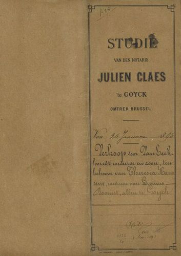 Kaft van 18930126 - Verkoop - Van Eeckhoudt - Maris - Doomst