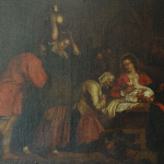 DSC_4182  schilderij Antwerpse school 17e eeuw Aanbidding der