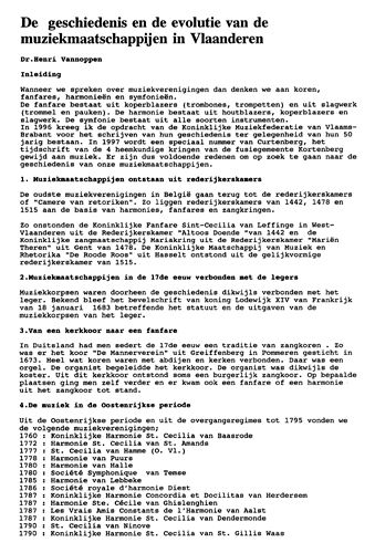 Kaft van De geschiedenis en de evolutie van de muziekmaatschappijen in Vlaanderen