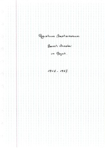 Kaft van Gooik: Doopregister 1915-1937