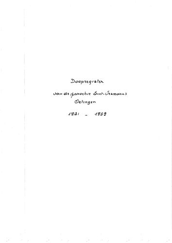 Kaft van Oetingen: Doopregister 1831-1859