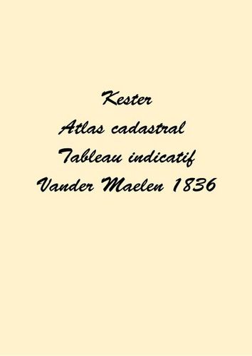 Kaft van Kester - Index Vander Maelen 1836