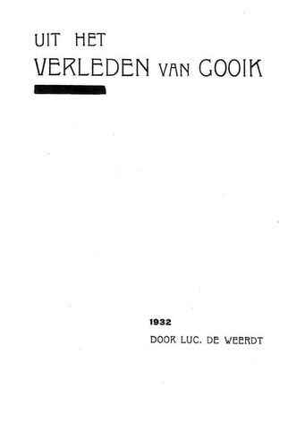 Kaft van Uit het verleden van Gooik