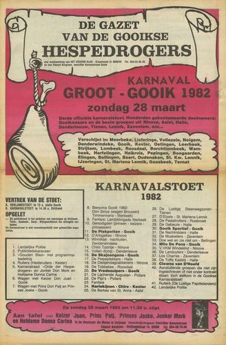 Kaft van De gazet van de Gooikse hespe(n)drogers 1982