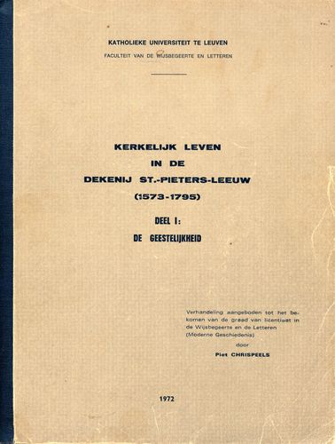 Kaft van Kerkelijk leven in de dekenij Sint-Pieters-Leeuw (1573-1795)
