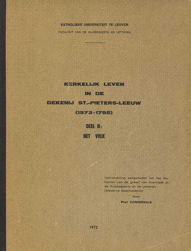 Kaft van Kerkelijk leven in de dekenij Sint-Pieters-Leeuw (1573-1795)