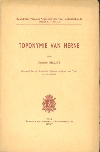 Kaft van Toponymie van Herne