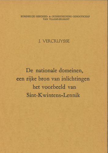 Kaft van De nationale domeinen, een rijke bron van inlichtingen het voorbeeld van Sint-Kwintens-Lennik