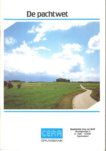 Kaft van De pachtwet