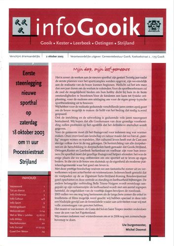 Kaft van Info Gooik 20031002